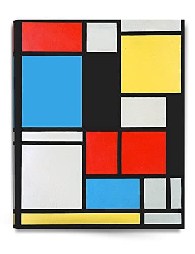 DECORARTS Ater Piet Mondrian Composition in Blue Red and Yellow Lithograph in Colours Giclee Canvas Prints Wall Art for Home Decor 24x30 x15