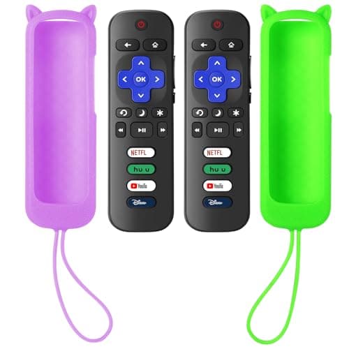 SOTATOO (Pack of 2) Replacement Remote for Roku TV with Soft Protective Case(Glow in The Dark), Universal Remote for TCL Roku/Hisense Roku/Onn Roku/Sharp Roku/Element Roku/Philips Roku Smart TV