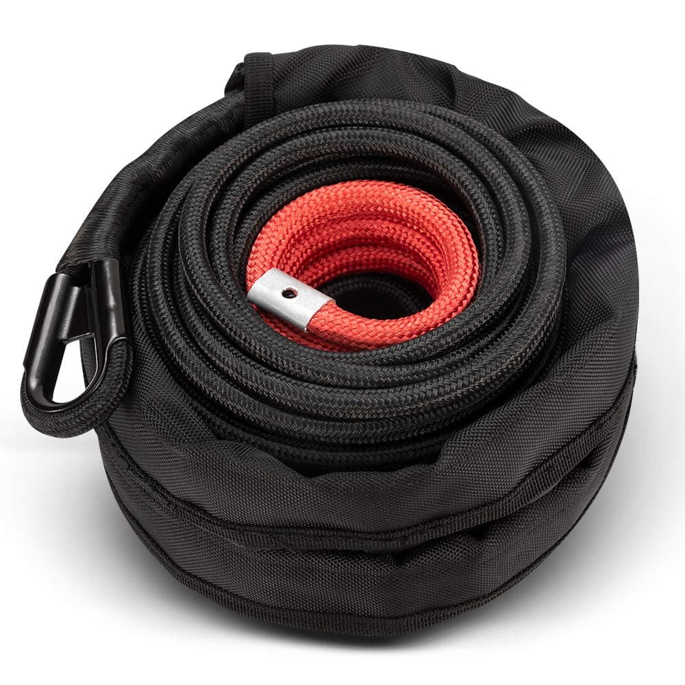 BUNKER INDUST Synthetic Winch Rope 38 x 8526000Ibs Winch Cable Line Extension with Winch Jacket Rope and Sleeve Protection for 4WD 4x4 Offroad Jeep ATV UTV SUV Truck Car Vehicle