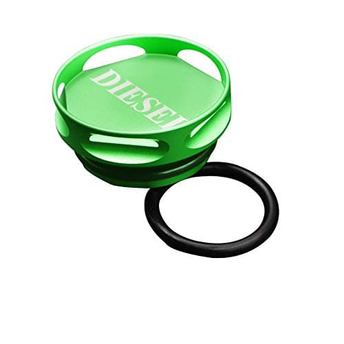 Magnetic Diesel Fuel Cap Accessory Billet Aluminum Green Compatible with Dodge RAM 1500 2500 3500 20132018