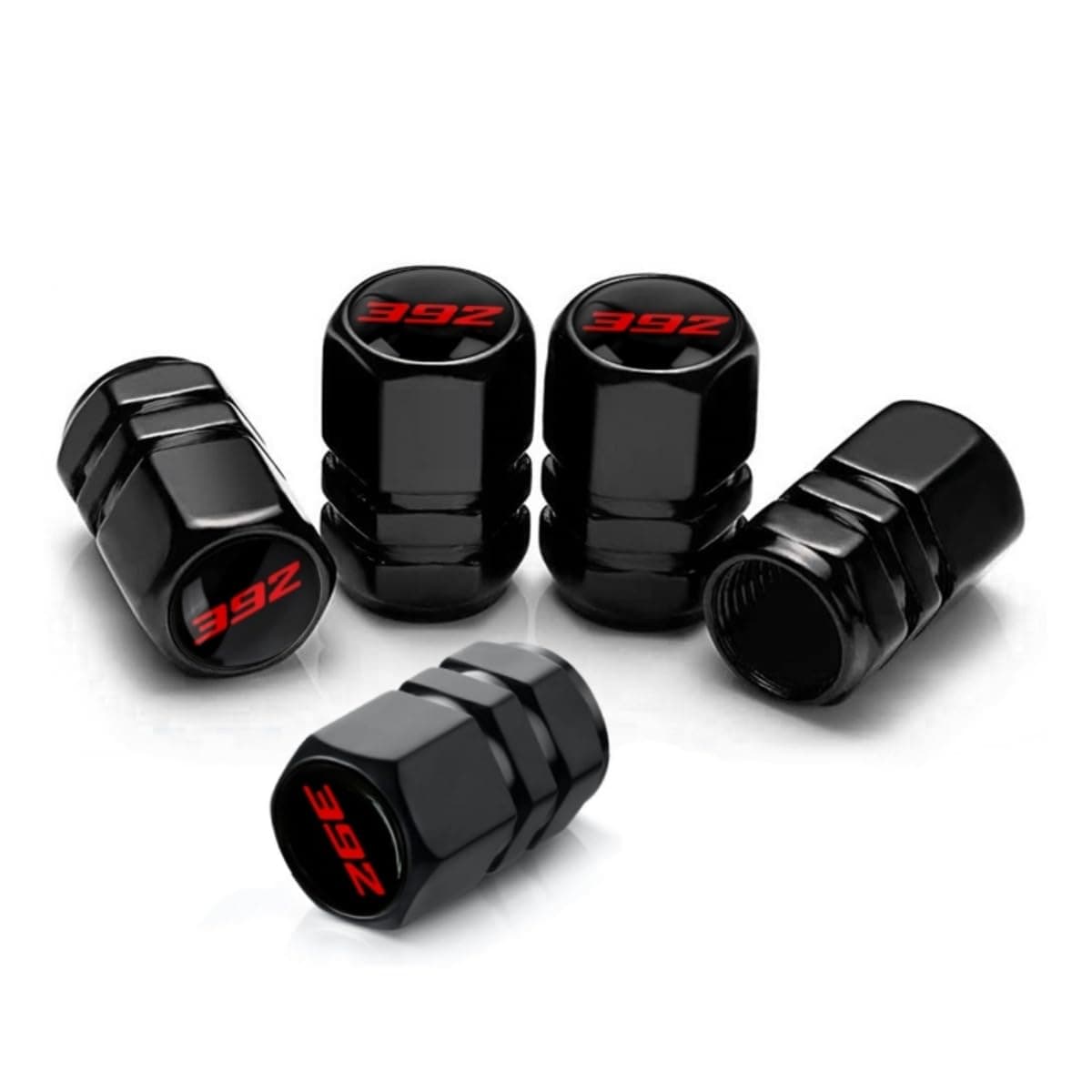 5PCS Tire Valve Stem Caps for Dodge Challenger Durango SRT 392 Accessories Aluminum Tire Valve Cap Set Corrosion ResistantDust Proof LeakProof Air Cover Red392