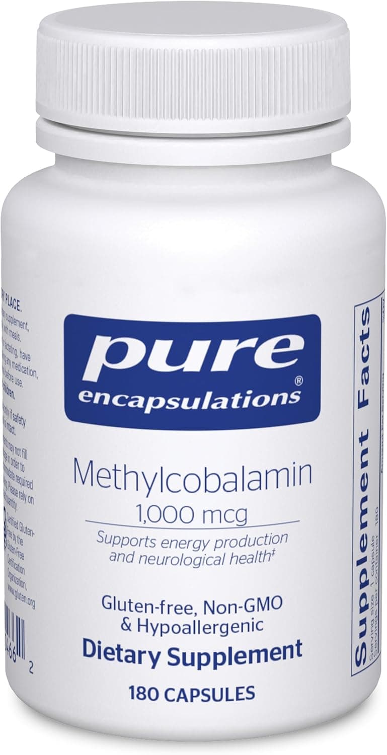Pure Encapsulations Methylcobalamin 1000 mcg Vitamin B12 Supplement to Support Memory Nerve Health Premium Vitamin B12 Capsules 180 Capsules