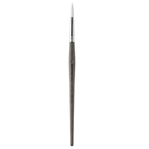 Escoda Perla Series 1430 Short Handle Round Artist Watercolor Brush, 2/0, White Toray Filament