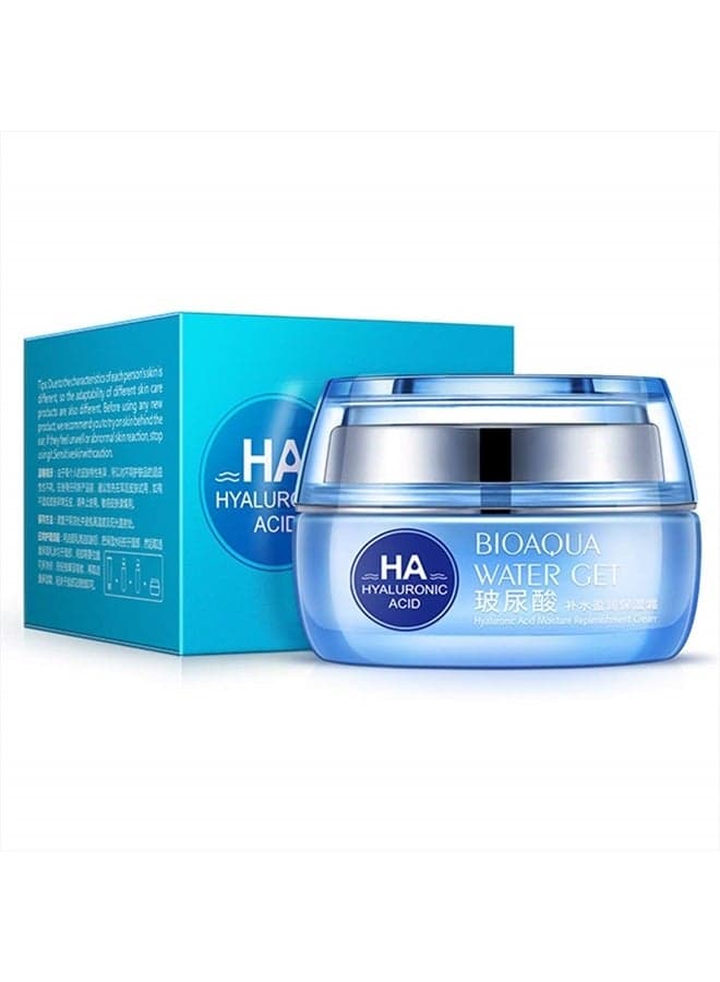Anti-Aging Cleaning Moisturizers HA Water Get Replenishment Face Skin Cream Hyaluronic Acid Natural Ingredients Hydrating 50 g