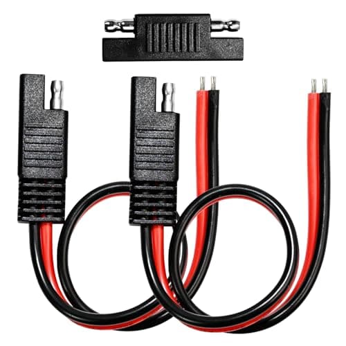 Quadafy 2 Pack 14 Gauge 2 Pin QuickDisconnect Audiopipe Polarized Wire Harness with SAE Connectors 12 Inch Heavy Duty Bullet Lead Cable 2 Pack 14 Gauge