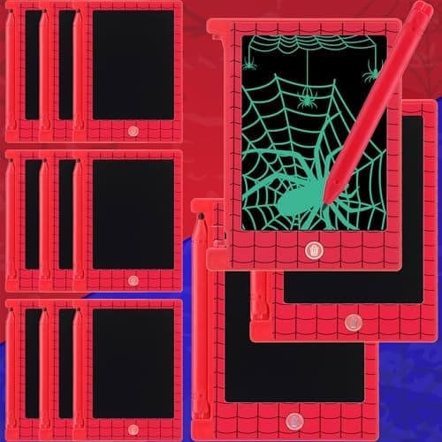 Nezyo 12 Pack Spider Web Party Favors Mini LCD Writing Tablet for Kids 46 Spider Web Checked Board Drawing Tablet Erasable Reusable Electronic Drawing Pads for Birthday Supplies