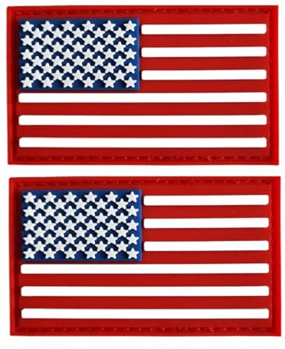 USA Flag Patch US PVC Rubber Hook Loop Fastener Patch for Hats Tactical Bags Jackets Clothes Patch Team Military Patch 2 Pack