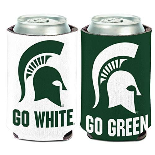 WinCraft NCAA Michigan State Spartans Go Green/White 1 Pack 12 oz. 2-Sided Can Cooler