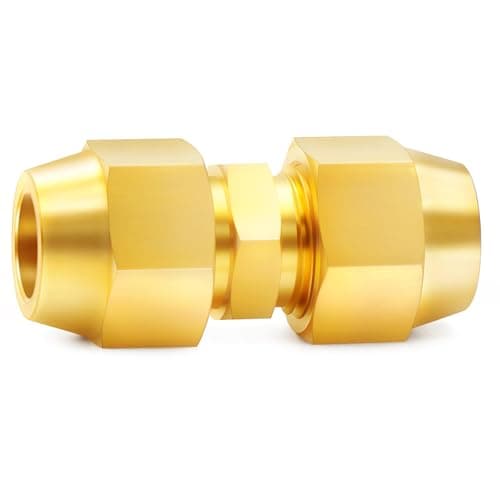 ChillWaves Brass Flare Tube Fittings, 3/4" Male Flare x 3/4" Male Flare Union Gas Adapter With SAE 45 Degree 3/4" Flare Nut Air Conditioning Copper Tube Extension Butt Copper Pipe(1-SET)