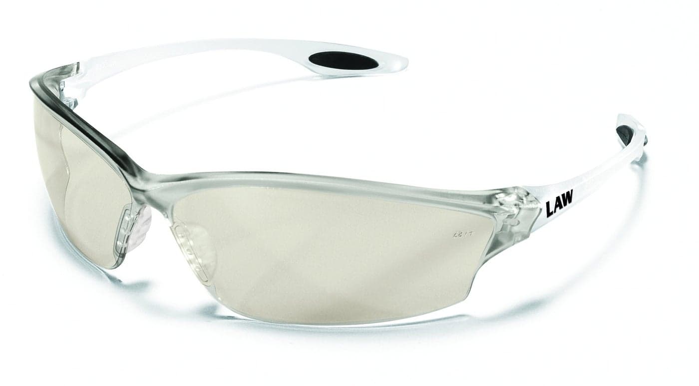 MCR Safety Glasses LW219 Indoor Outdoor Clear Mirror Lens with Scratch Resistant Coating, No Metal Parts, 1 Pair