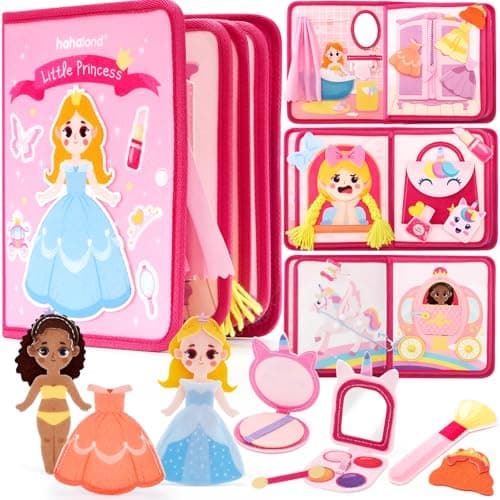 hahaland Toys Ages 35 Girls Busy Board Princess Toy 3 Year Old Girls Toddlers Quiet Busy Book for Toddlers 35 Pretend Play Montessori Toys 34 Year Old Girl Birthday Gifts
