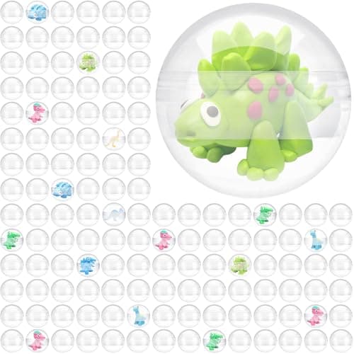 MiniInflat 120 Pcs 2 Inch Empty Vending Machine Capsules Colored Round Capsules Toy Bulk Gumball Machines Plastic Balls Small Plastic Containers for Easter Party Favor Themed Gift Clear