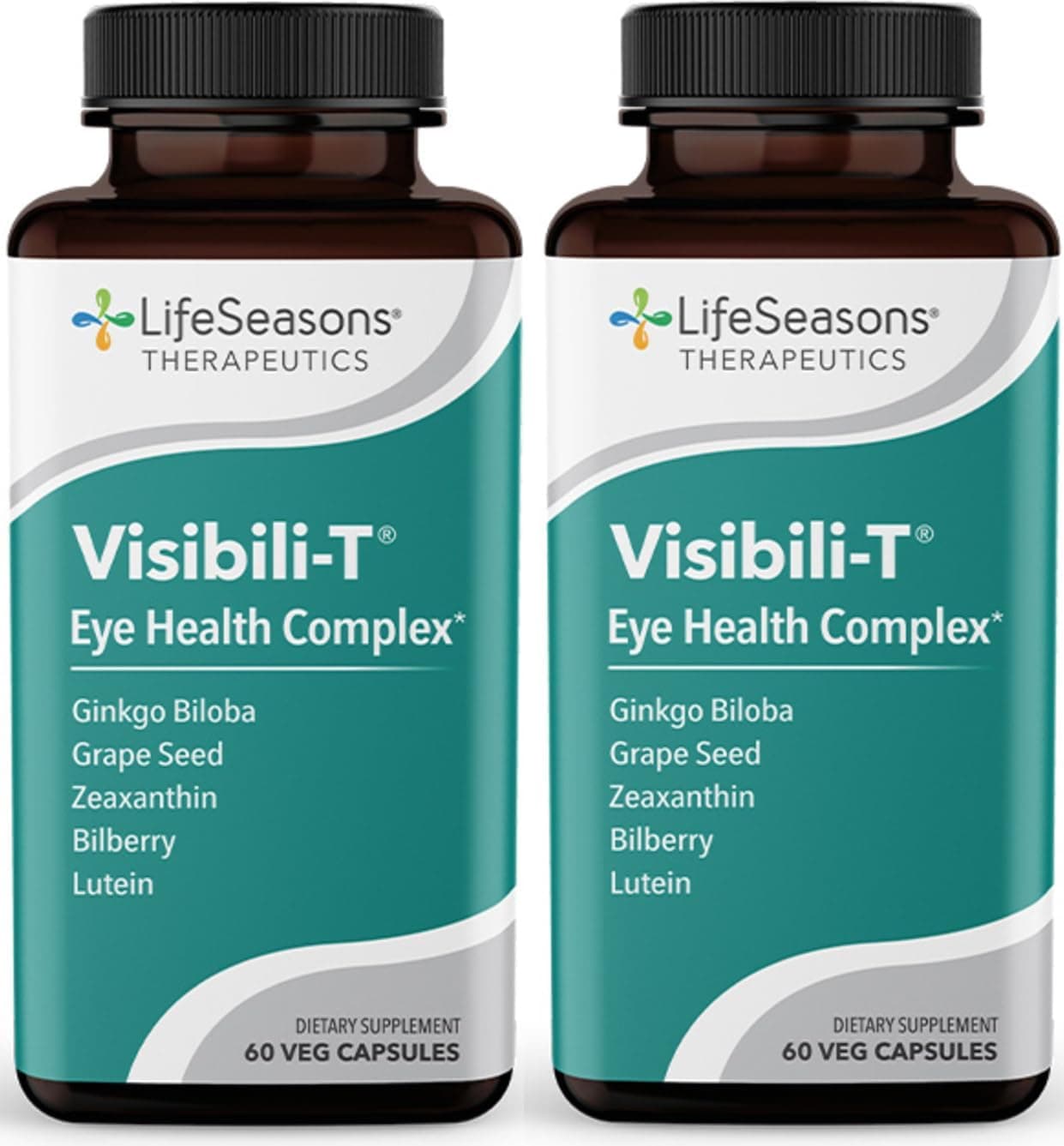 VisibiliT Vitamin Supplement for Eye Health Vision Support Carrot Root Chromium Bilberry Ginkgo Biloba Grape Seed Extract Lycopene Vitamin A Lutein Zeaxanthin 60 Capsules Pack of 2