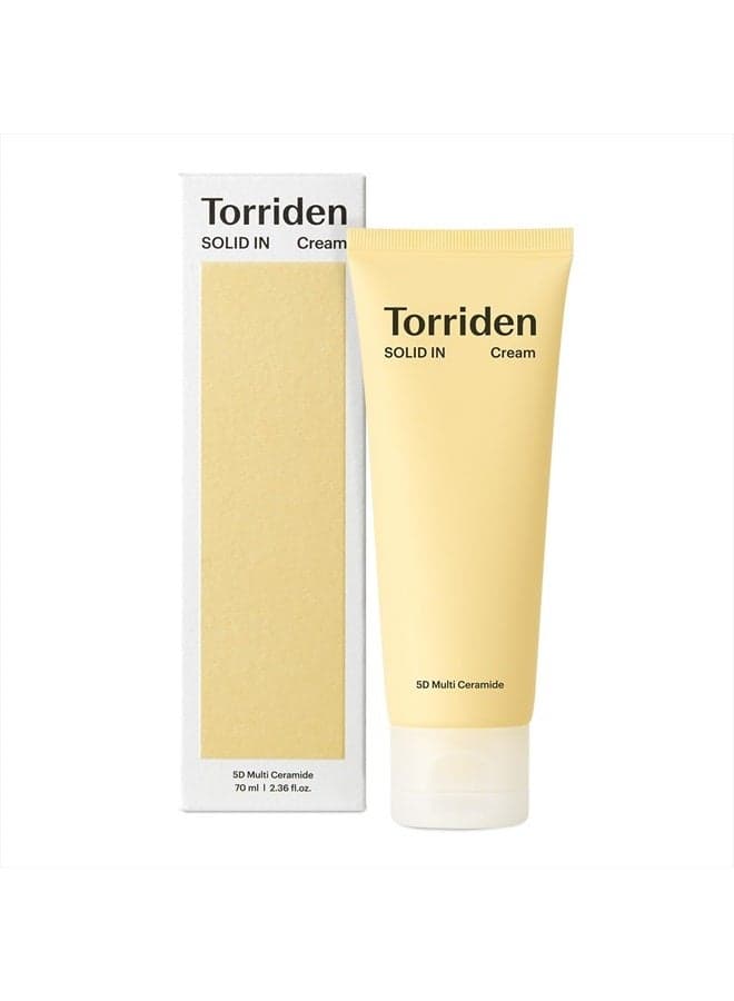 SOLID-IN Ceramide Cream 2.36 fl oz-70ml | Ceramide Moisturizer for Healthy Skin Barrier, Soothing, Nourishing | Fragrance-free, Alcohol-free | Vegan, Clean, Cruelty-Free Korean Skin Care