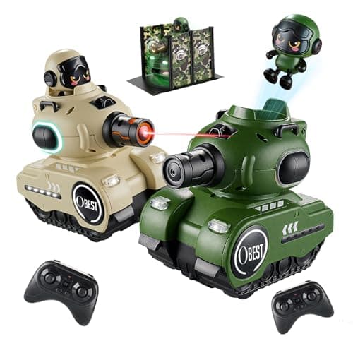2 Pack Remote Control Battle Tanks RC Battle Tanks with Infrared System Hobby RC Cars RC Tank that Shoots with HP Station Military Army Toys Christmas Birthday Gifts for 612 Year Old Boys Girls