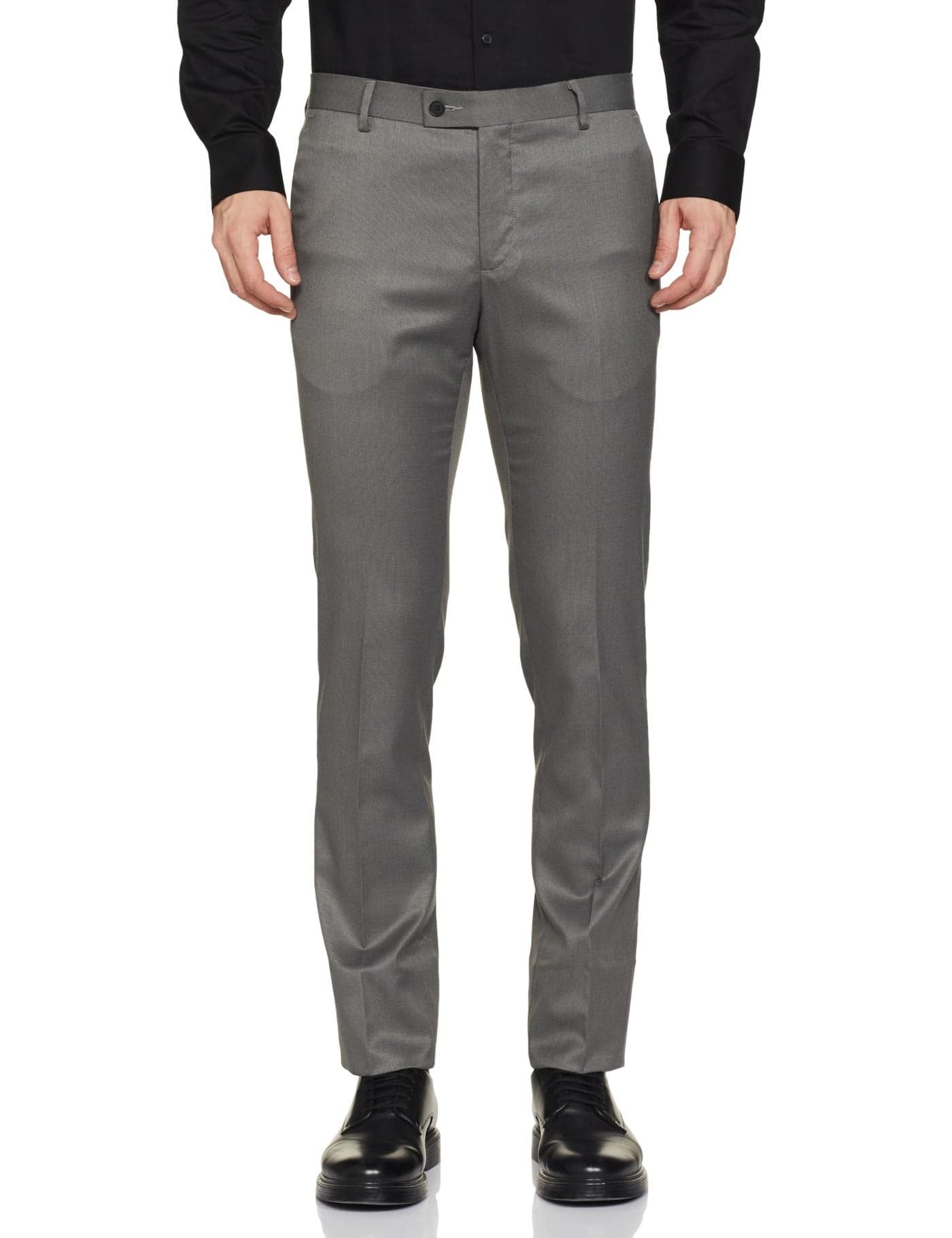 Arrow Men Mid Rise Structured Tailored Fit Polyester Formal Trouser Slate Grey, 30