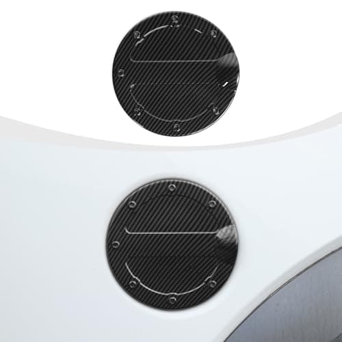 RAZPOY Carbon Fiber Fuel Filler Door Gas Tank Cap Cover Compatible with Ford F150 Raptor Accessories 20092014