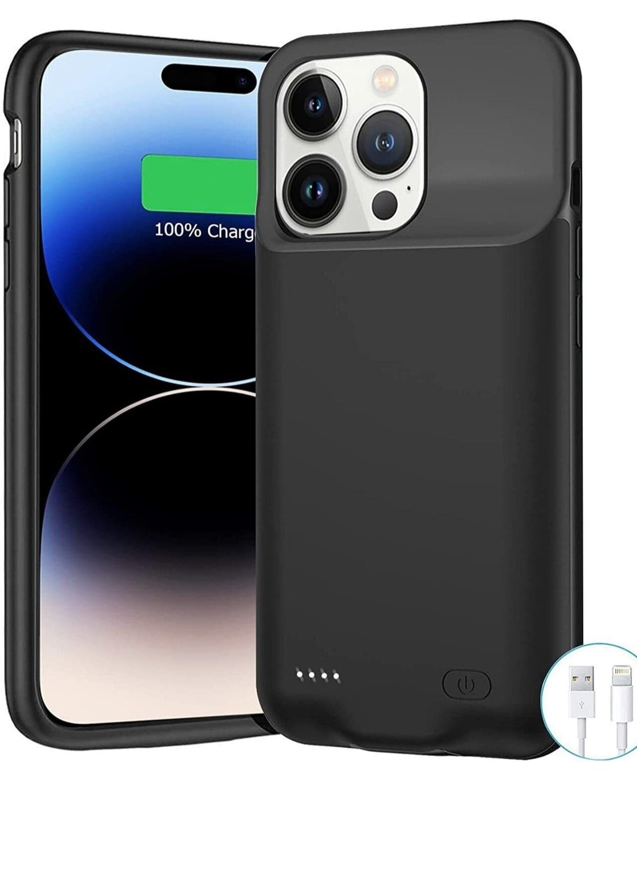iPhone 14 Pro 3500mAh Slim Portable Protective Charging Case with CarPlay Compatible with iPhone 14 Pro (6.1 inch) Rechargeable Battery Pack Charger Case (Black)