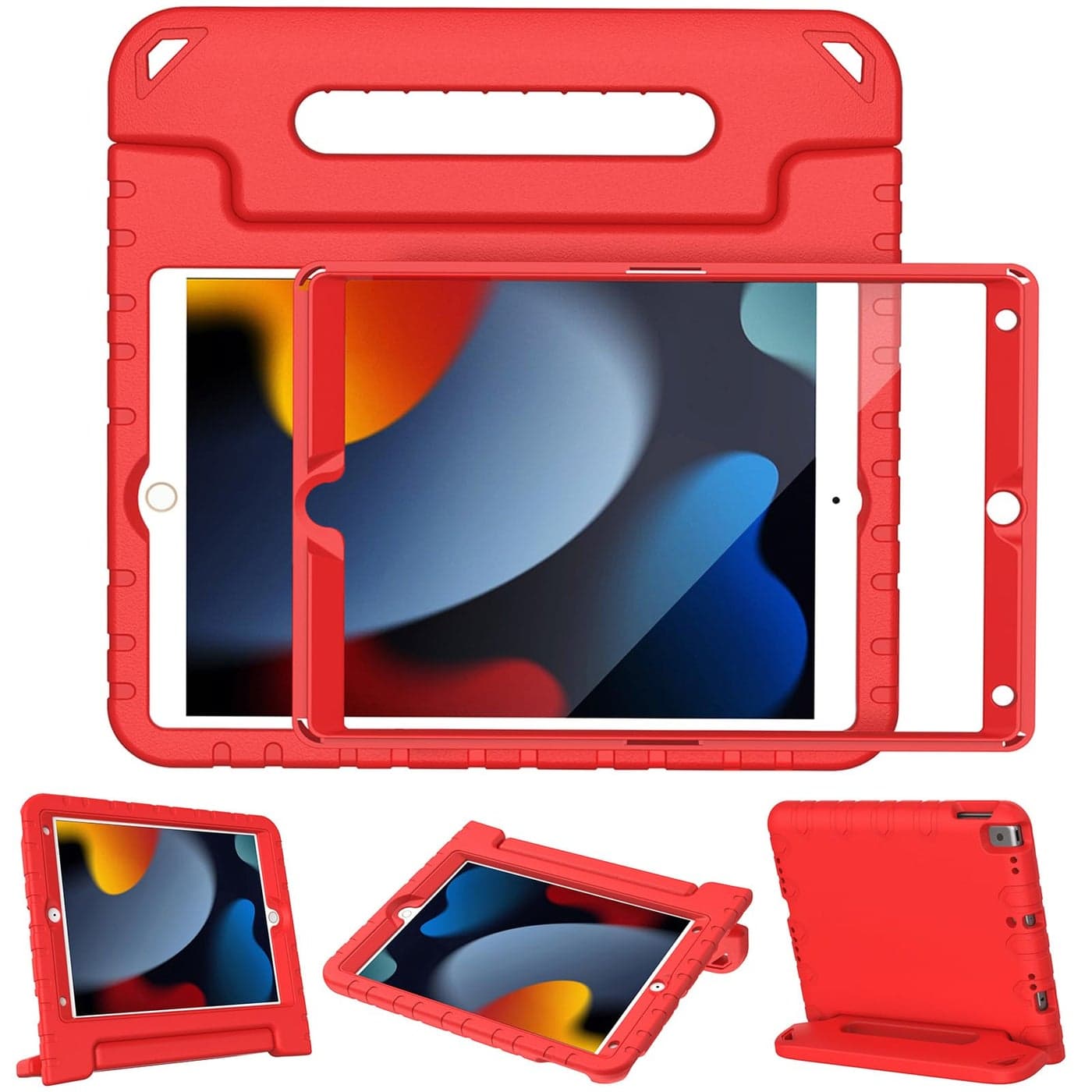 LTROP Kids Case for iPad 9th 8th 7th Generation 20212020 2019 iPad 102 Case Shockproof Handle Stand Kids Cover for iPad 98 7 Generation 102 Inch Red