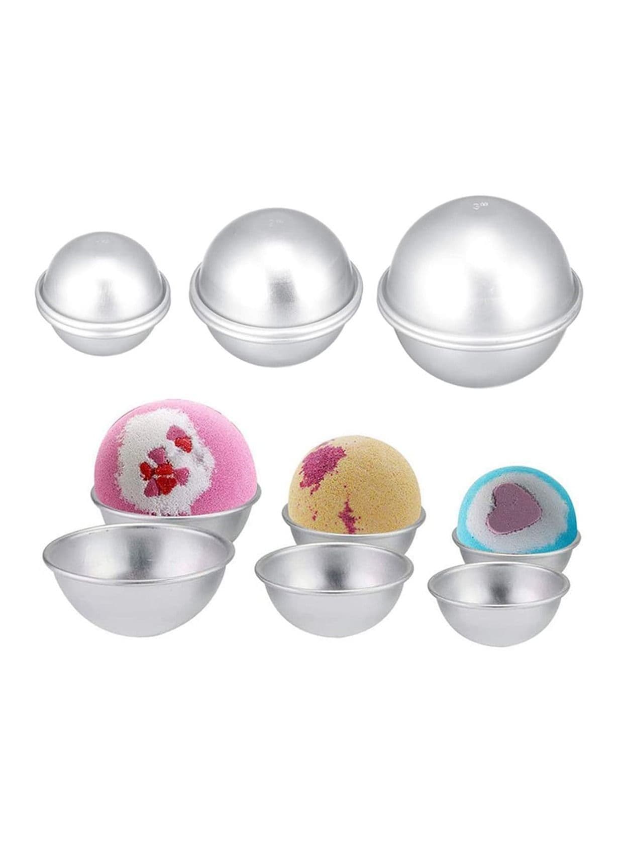 Baking Mould, 3Pcs Bath Bomb Mould Set Hemispheres Cake Pudding for Party