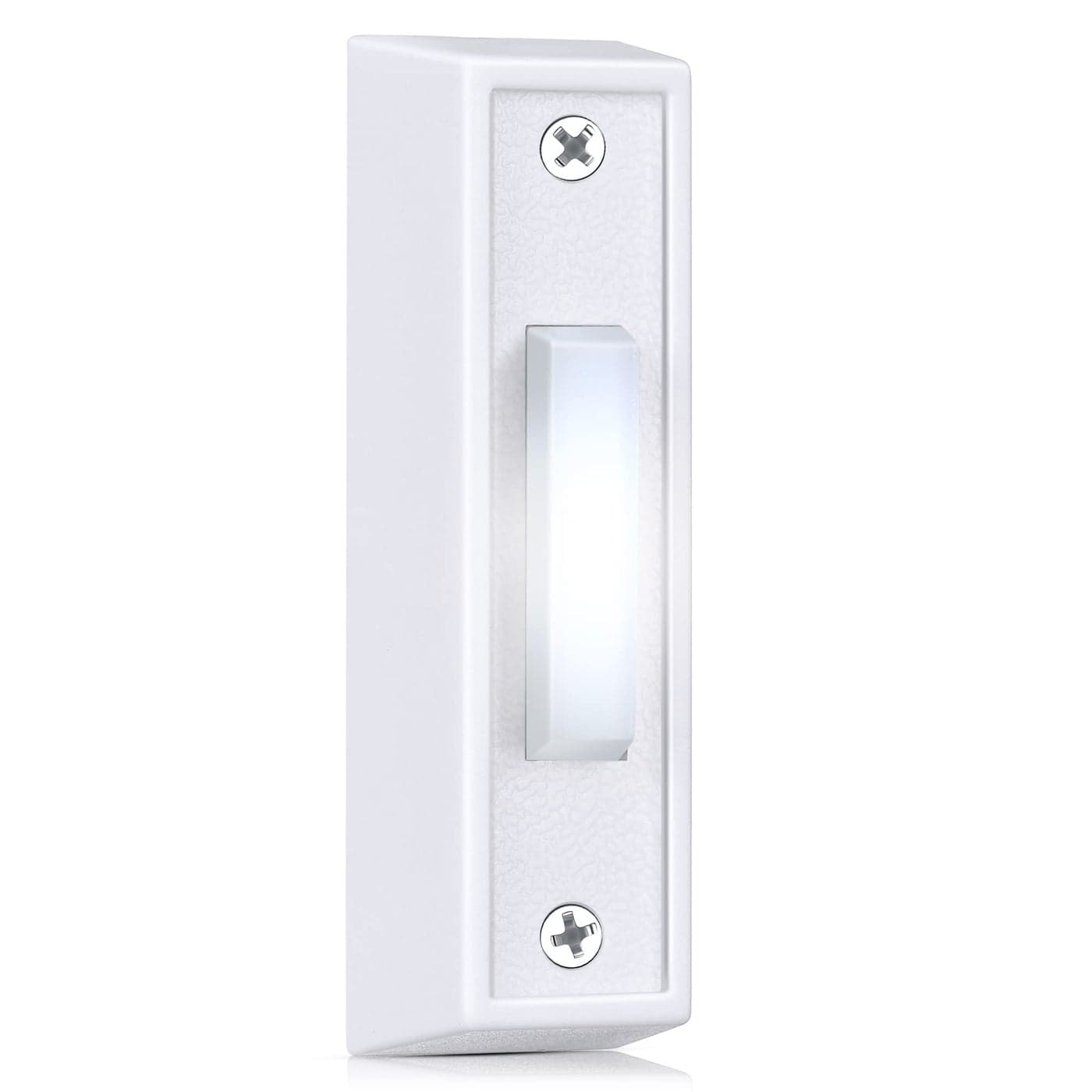 Saillong 1 Piece Lighted Doorbell Button Wall Mounted Garage Door Opener Switch with LED Light Compatible with Most Wire Doorbell Chimes Transformer Ringer Buzzers WhiteWhite Light