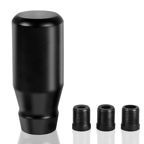 muge racing 80mm315 Car Shift Knob Aluminum Weighted Automotive Gear Shift Manual knobs Lever with 3 Threaded Adapters M8 M10 M12 x 125 Universal for Vehicle Black