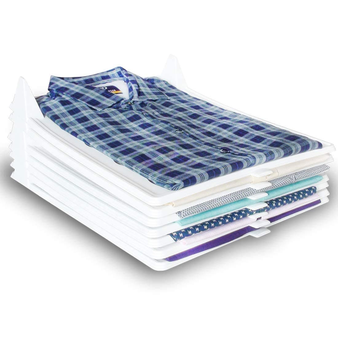 Aditya polymers T Shirt Organizer Pack of 10 Closet Organizer Clothing Trays Durable Stackable Shirt Receipt Board Shirt Dividers File Organizer Clothes Organization Tray