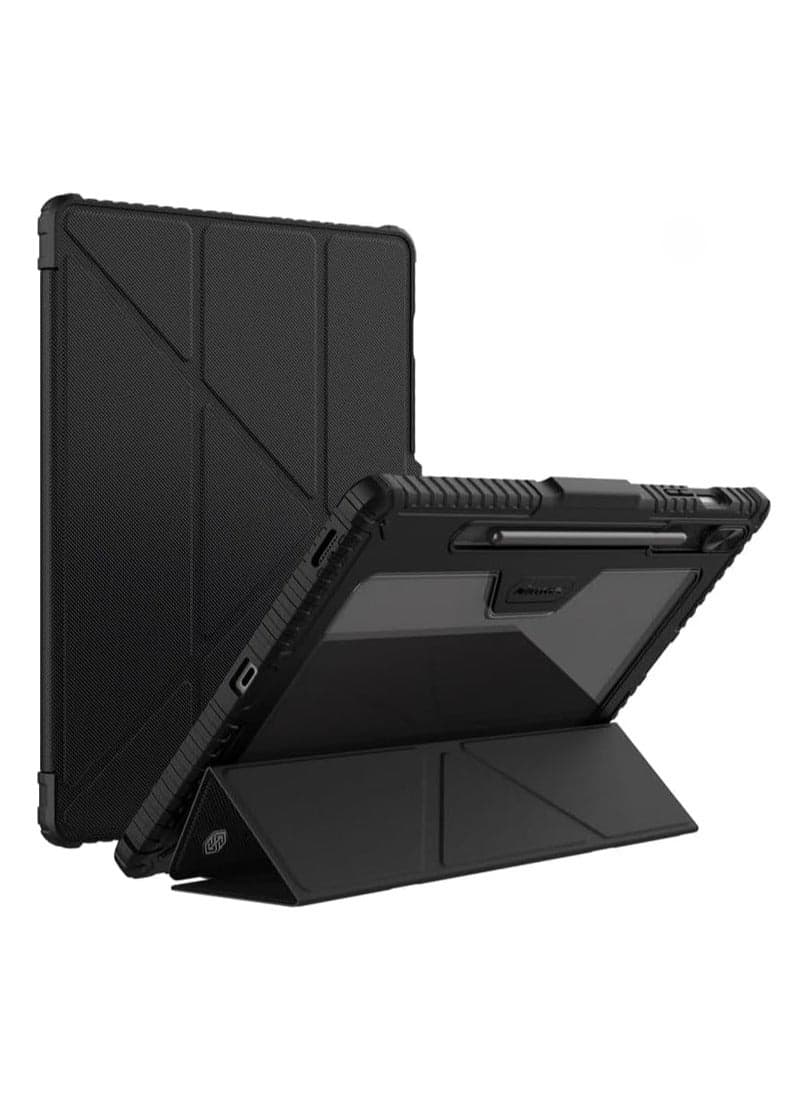 Cace for Samsung Galaxy Tab S10 Ultra (2024),Anti-fall Smart Tablet Cover with Auto Sleep/Wake u0026 Sliding Window Lens Protection u0026 Pen Slot TPU+PC Protective Cover