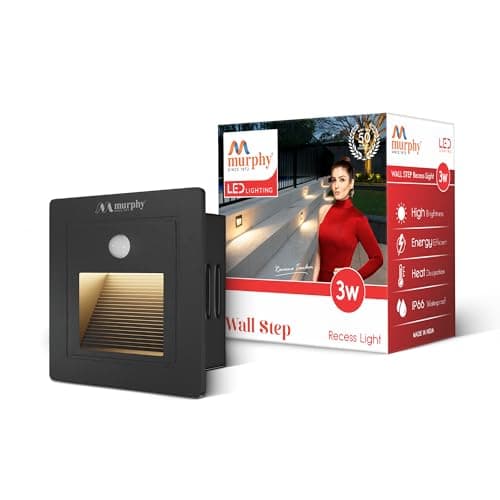 Murphy 3-Watt Conceal Motion Sensor Wall Step Light Outdoor and Indoor LED Foot Light with Aluminium IP65 Grade Waterproof Body (Warm White, Pack of 1)