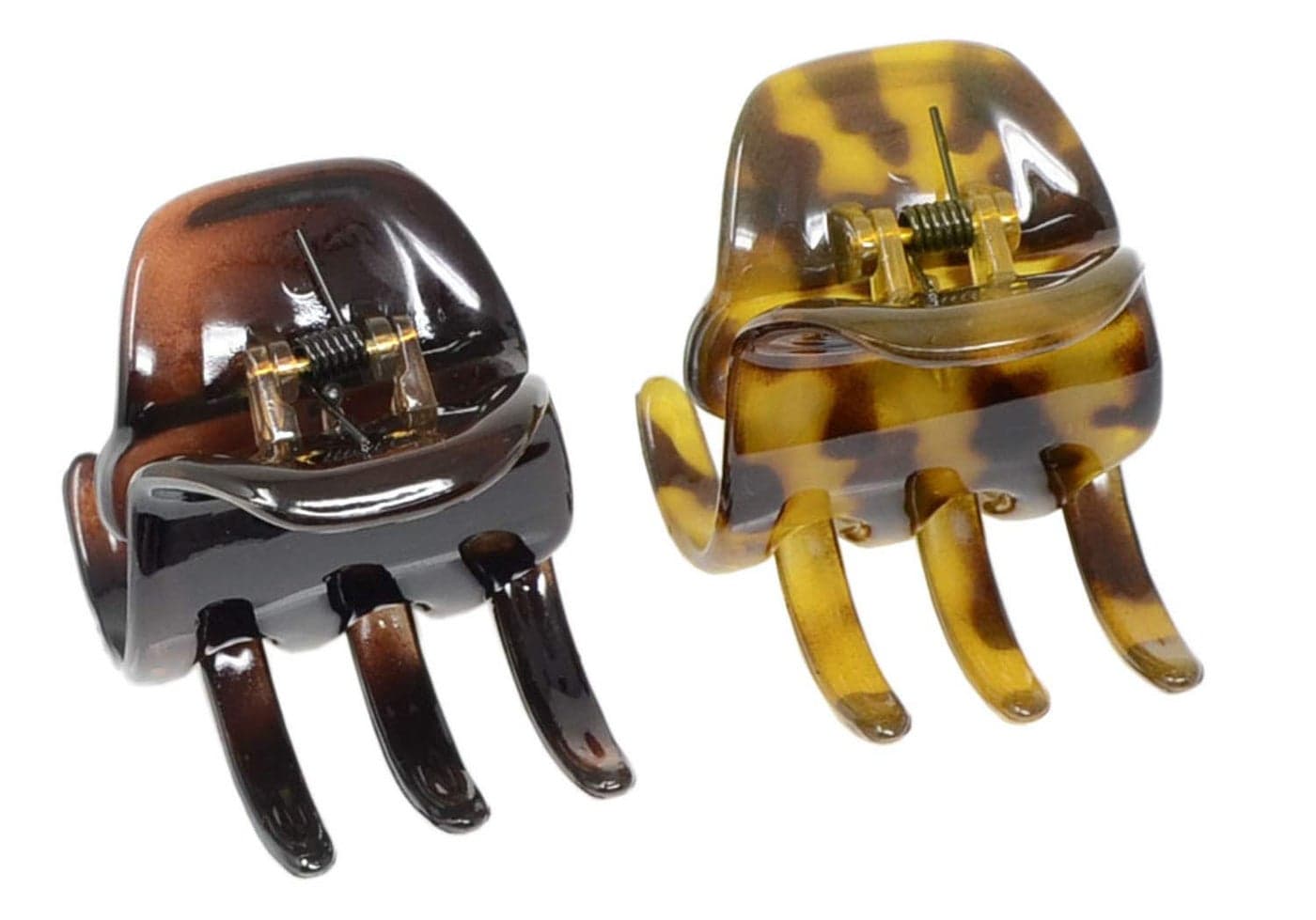 Parcelona French Classic Light Tortoise Shell and brown 175 Celluloid Large Pony Hair Claw Clips for Women and Girls