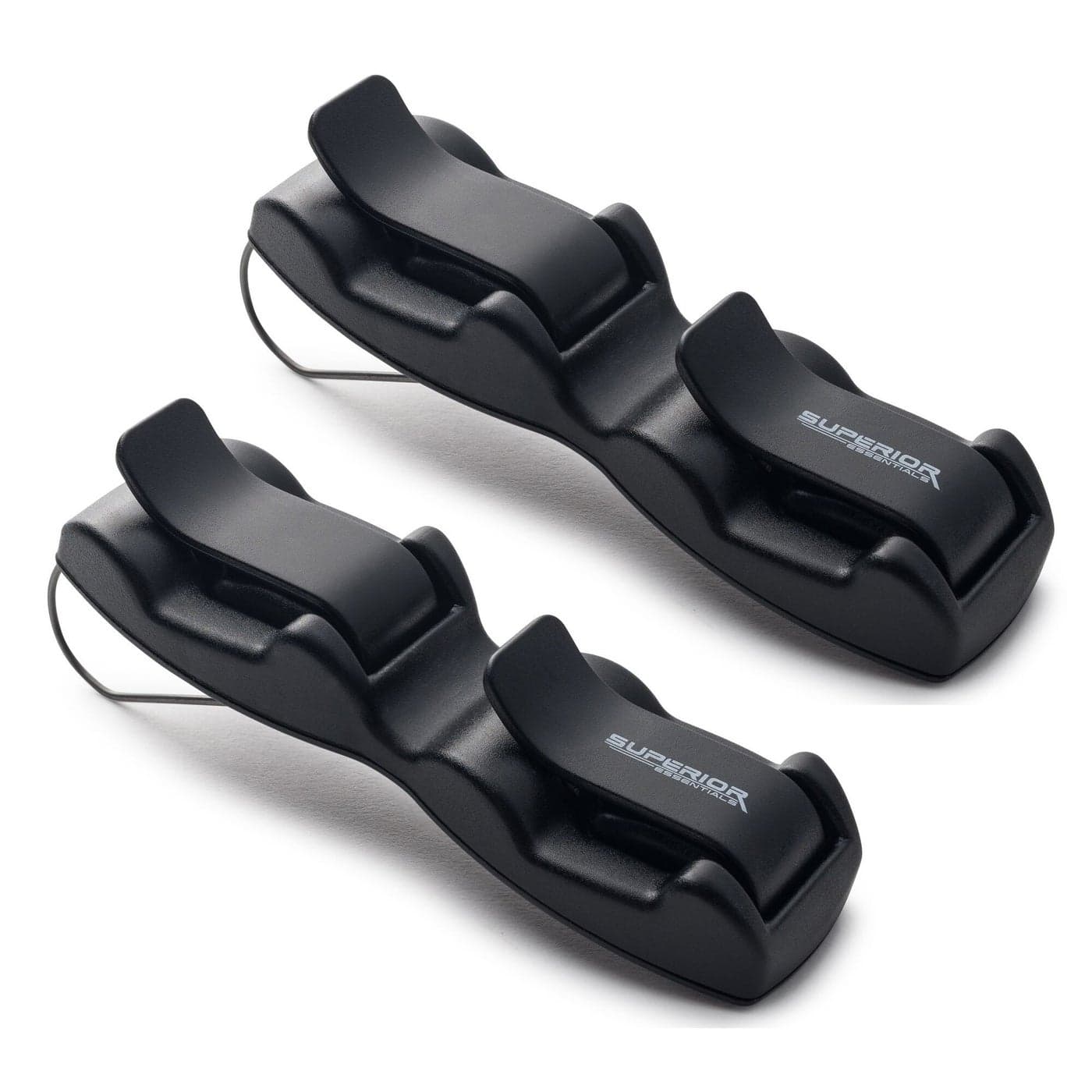 Superior Essentials Sunglass Holder for Car Visor Eyeglass Car Mount with DoubleEnds Sunglasses Holder Organizer Universal Car Sunglass Holder Clip Suitable for All Size Eyeglasses 2 Pack Black