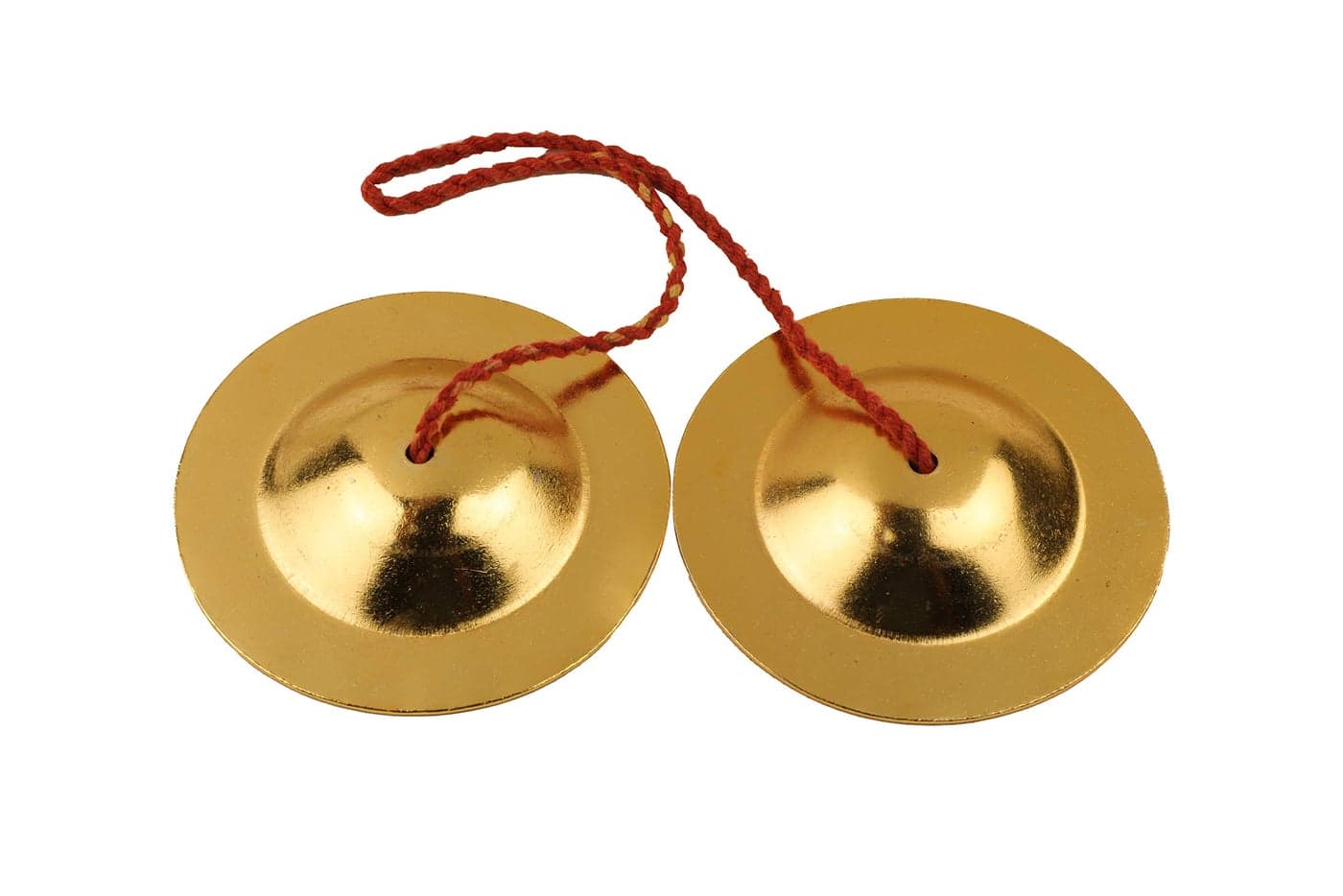 Rolimoli Pure Iron Brass Plated Manjira Handmade Percussion Musical Instrumentfor for Bhajan, Kirtan (10.5 CM)