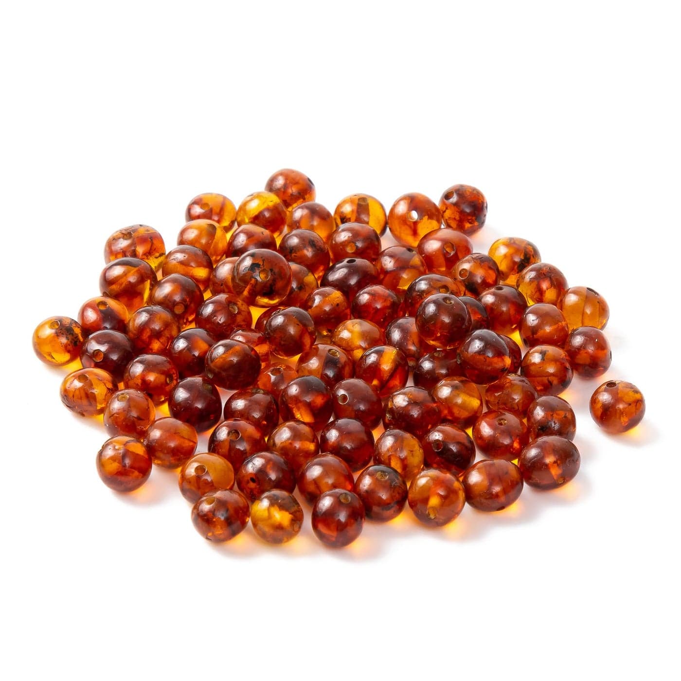 Baltic Amber Loose Bead with drilled Hole10 Grams Polished Cognac68 mm