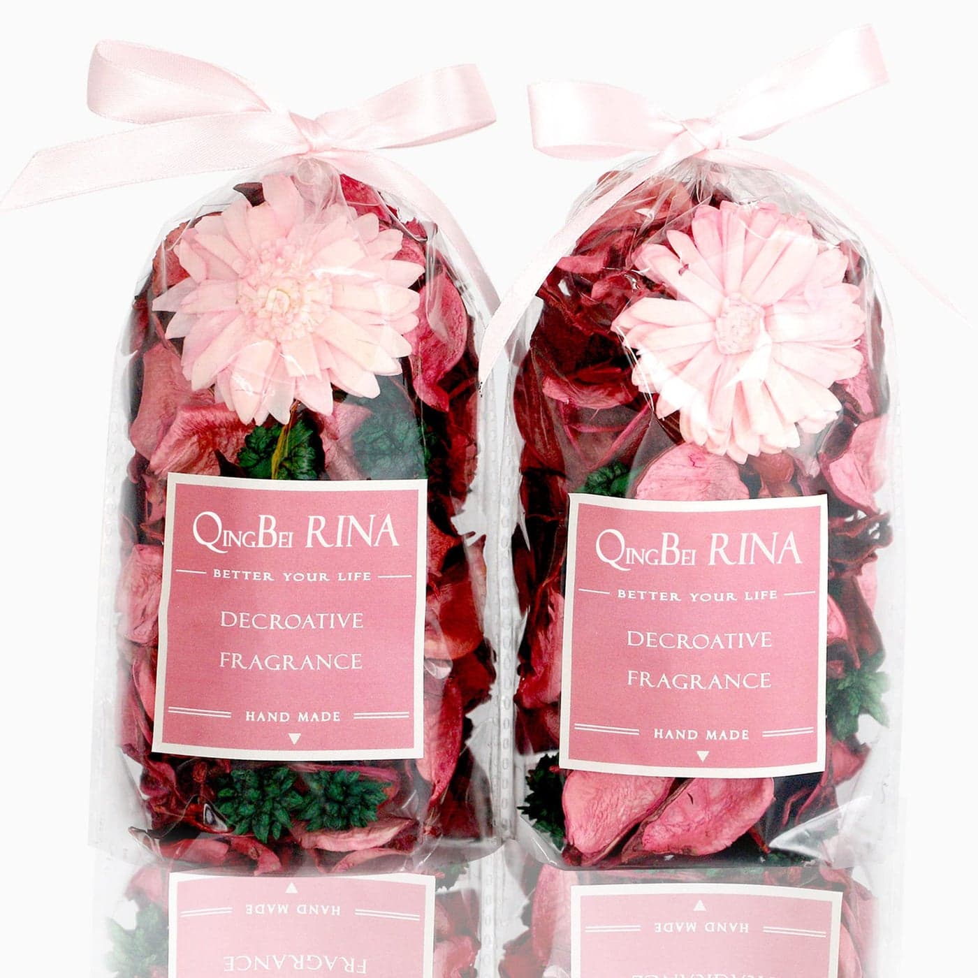 Qingbei Rina Pot pourri Bags Pink Pot pourri Bowl FillerRose Scented Pot pourri Dried FlowerHome Fragrance SachetBathroom DecorSmall