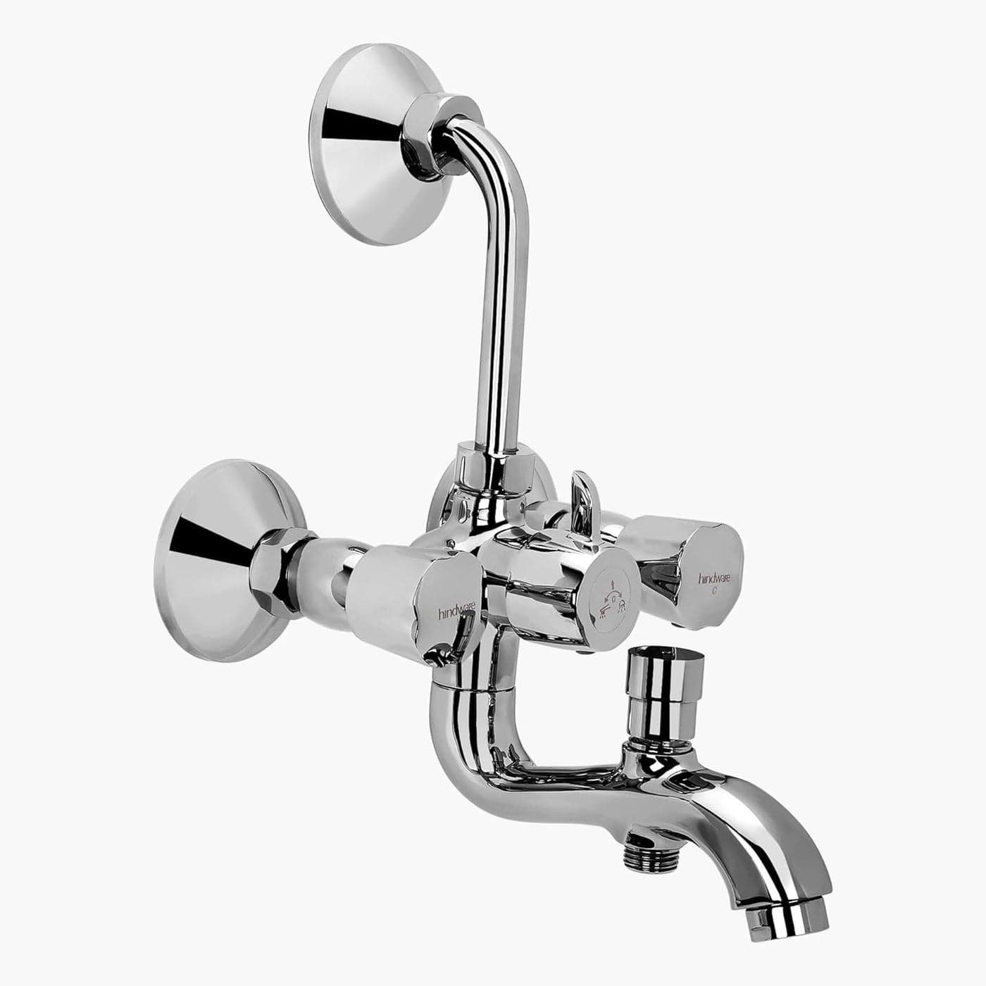 Hindware Contessa NEO F730022CP Brass Wall Mixer- 3 in 1 (Chrome, Silver)