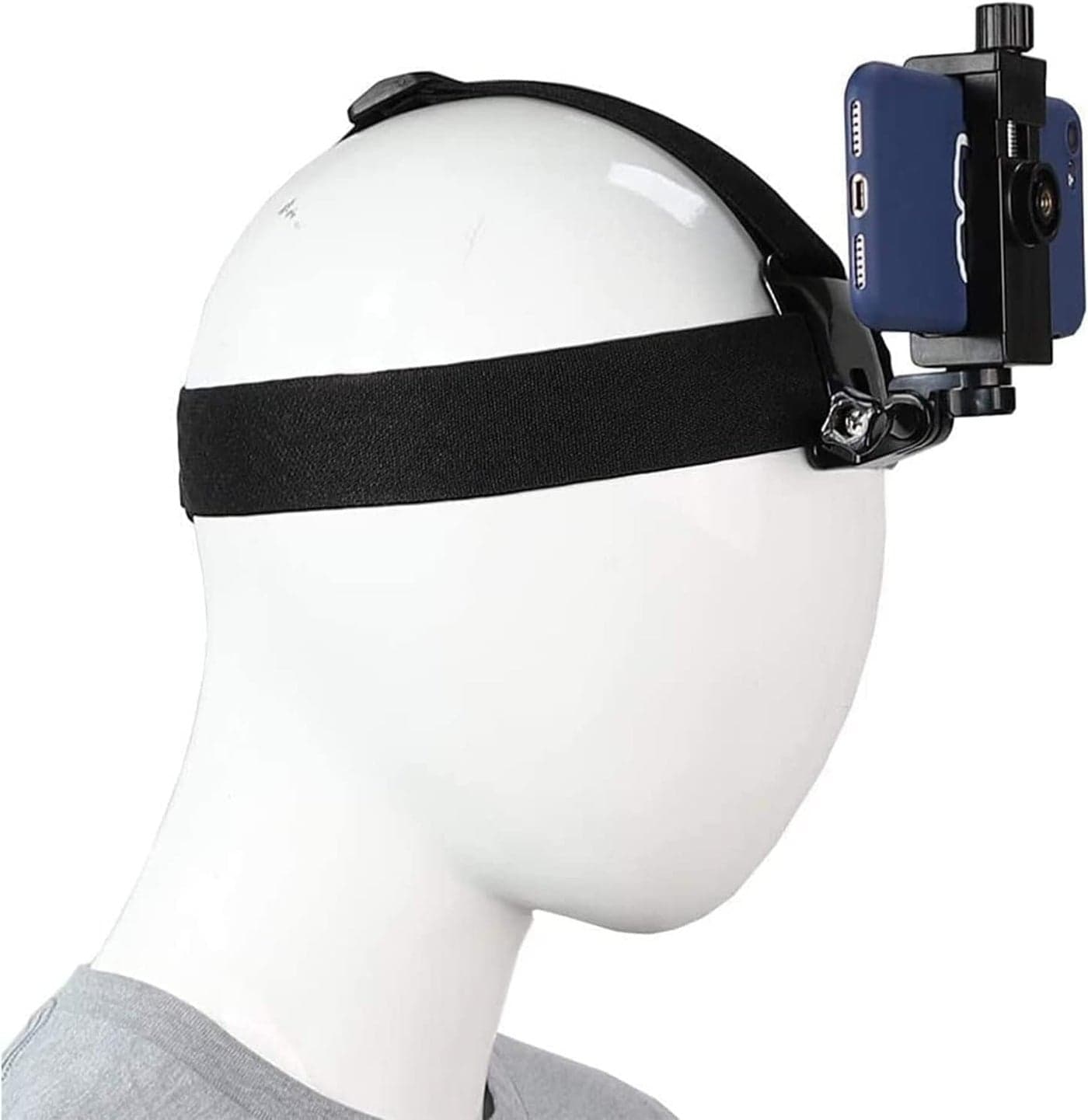 Head-Mounted Mobile Phone Holder, Head Strap Holder Kit, First-Person View Video Shooting Bracket with Phone Clip(4"-7"), for Filming Video Compatible for Smartphones and Action Camera