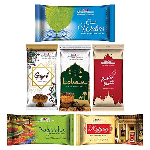 Shah Fragrances Meditation Combo Zipper Packs Incense Sticks (Pack of 6)(710 GMS)