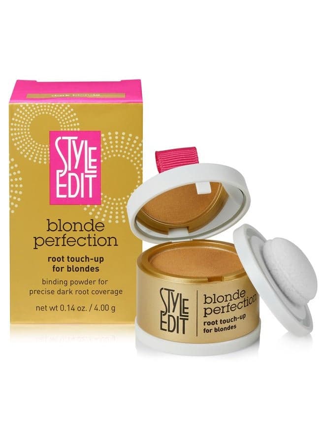 Root Touch Up Powder by Style Edit | Temporary Color for Dark Blonde Hair with Highlights, Grays, Thinning Areas, and Hairline | Mineral-Infused Concealer | 0.14 oz.