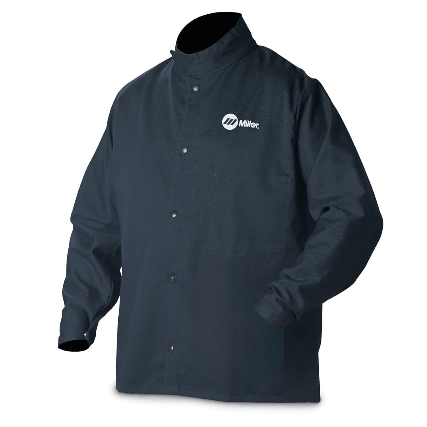 Miller Classic Cloth Jacket 9oz Navy Cotton Welding Jacket XL EverydayUse Welder Jacket for Men Women LightDuty Cloth Jackets for Welding Flame Resistant Jackets Navy Blue