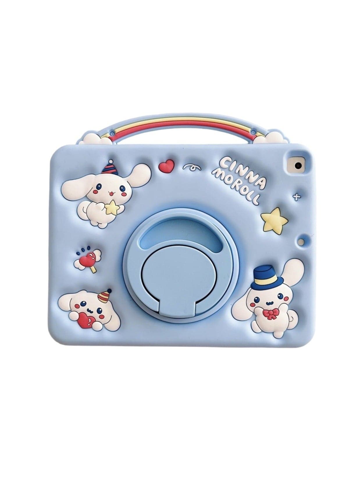 Cute Cartoon iPad Case for 10.2-inch (2019/2020/2021) with 360° Rotating Stand and Silicone Shockproof Cover