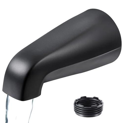 Dreyoo Universal Bath Tub Spout with Adapter, 5" Bathroom Bathtub Faucet Spout Without Diverter, Fits for 1/2'', 3/4'' IPS Inside Thread Connection and Tub/Shower Faucet Brands(Matte Black)