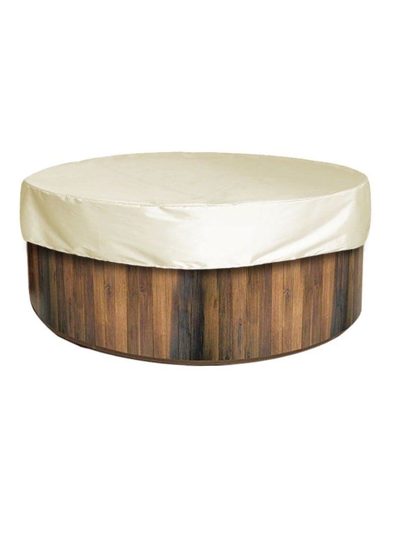 Outdoor Round Hot Tub Cover, 79 x 12 Inch Round Pool Cover, Dust Proof Pool Cover, Bathtub Outdoor Furniture Cover, Outdoor Living Cover (Beige)