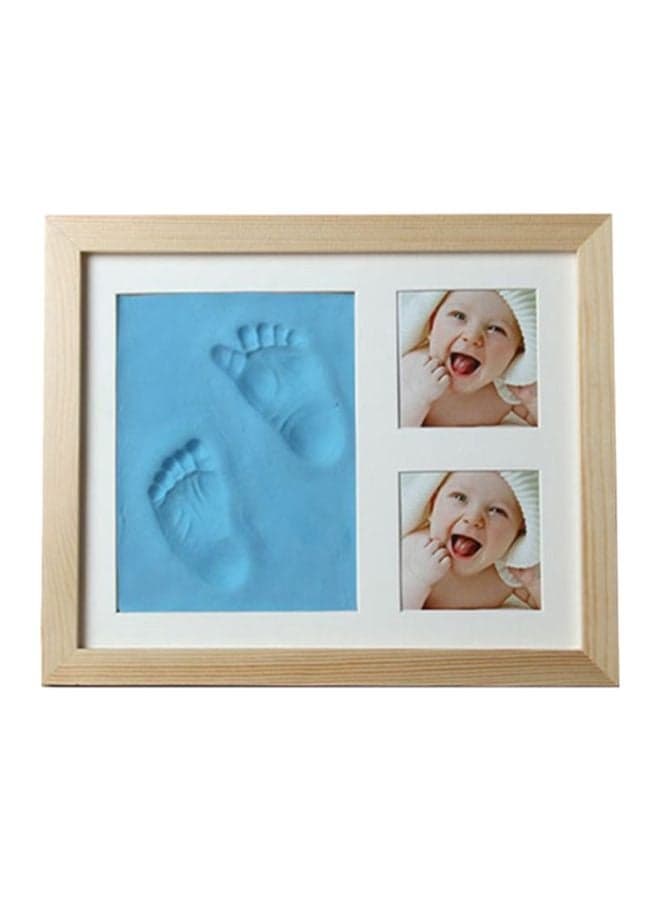 Table Top Wooden Photo Frame Beige/Blue/White 28x23centimeter