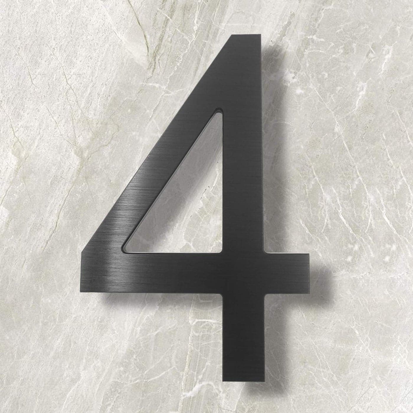 Cobata 10 Inch House Numbers Modern Floating Street Home Address NumberLarge Contemporary Aluminum Brushed Finish Number Black Number 4