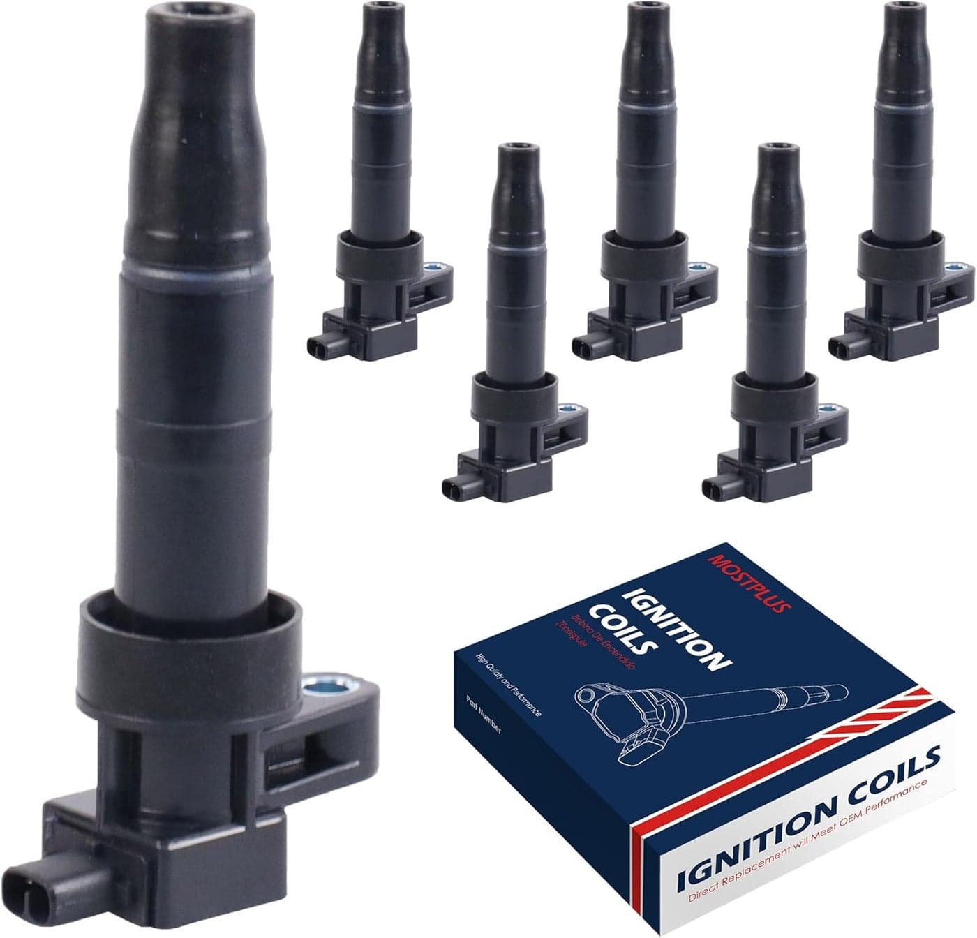 MOSTPLUS Set of 6 Ignition Coil Pack for Hyundai and Kia Vehicles