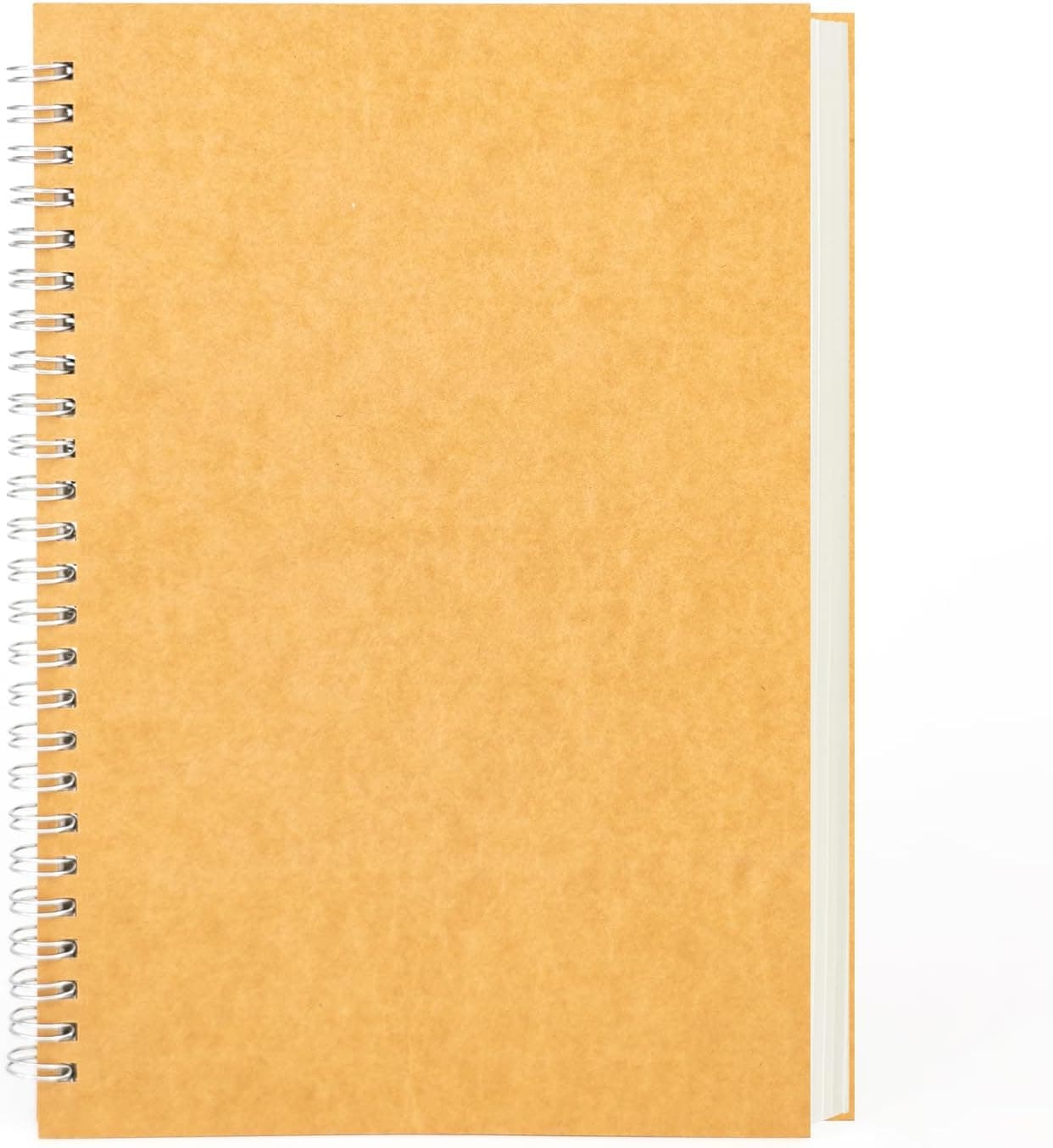 9 inch x 6 inch 100GSM Blank Spiral Notebook 1Pack Soft Cover Sketch book 160 Pages 80 Sheets Brown