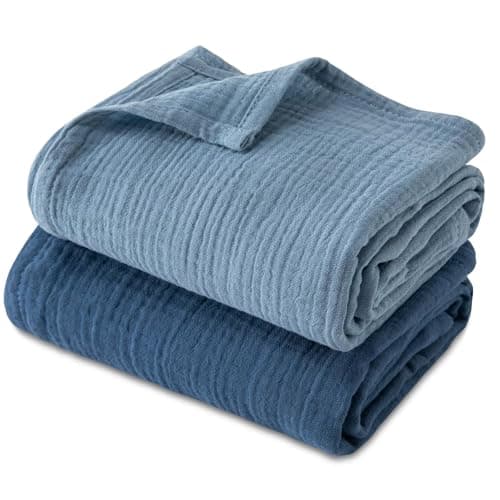 GLLQUEN BABY Muslin Swaddle Blankets 2Pack Neutral Receiving Blanket Swaddling for Newborn Boys and Girls Breathable Swaddle Wrap for Infant Baby Essentials Registry Gift 40 x 38 inches