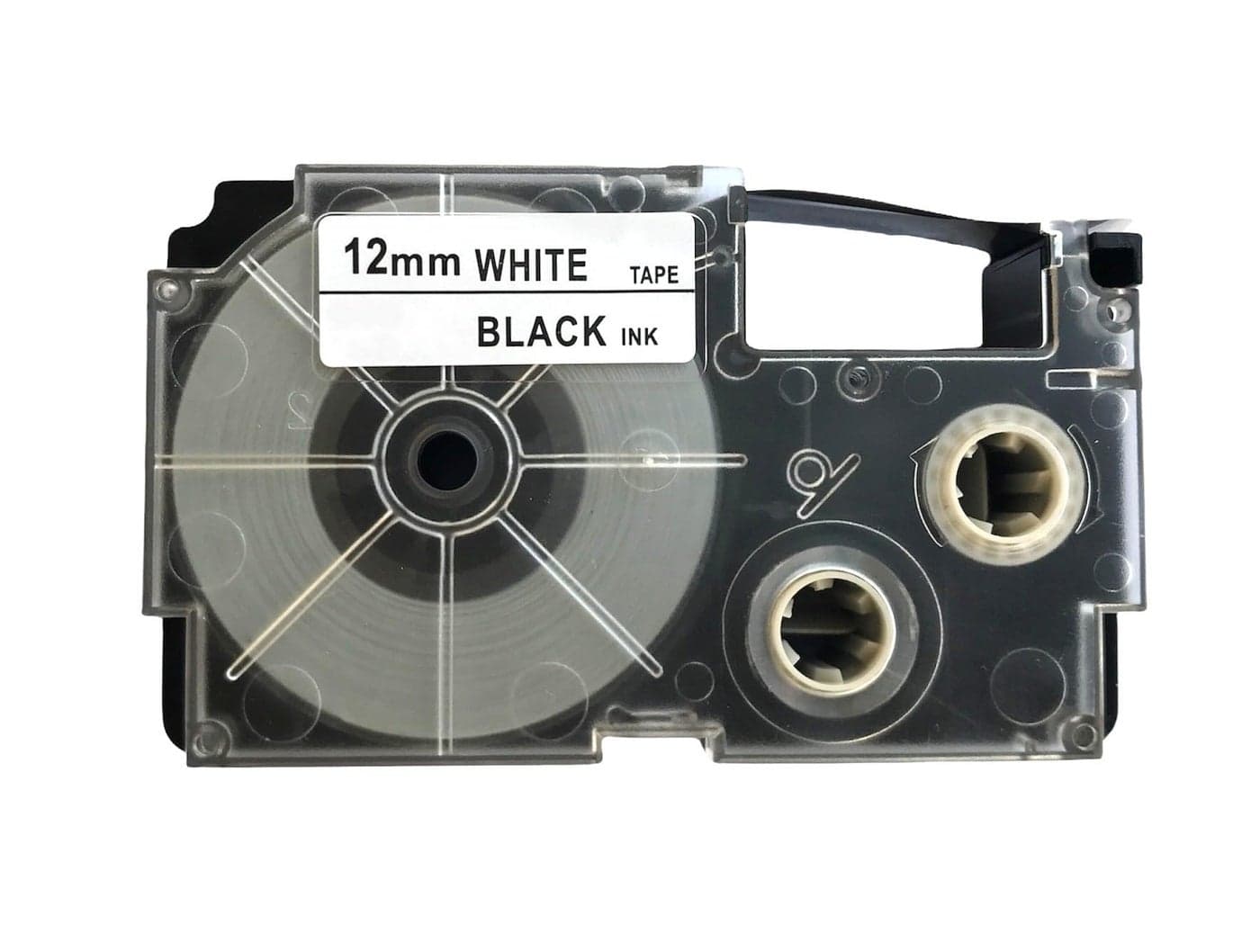 LIVYU LIFE 12mm Label Printer Tape Compatible Label Tape Replacement for Casio KL-120, KL-60, KL-820, KL-7400, KL-G2, KL-HD1 Ez Label Maker, (Black Ink on White Tape -12 mm x 8m-1 Pcs), 1 Label