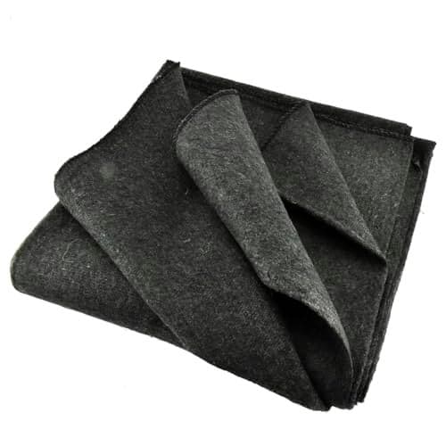 SE 51"x 80" Multipurpose Gray Wool Blanket - 50% Wool, Lightweight 2 lb, Zippered Bag Included - Ideal for Camping, Hiking, Emergency Survival