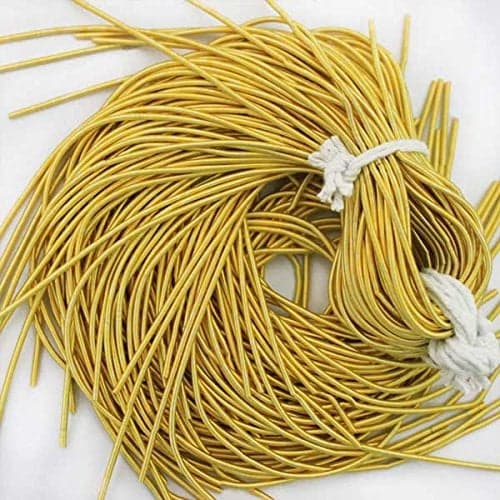 Embroiderymaterial Zardozi Spring Material,French Wire(Dapka) for Jewellery and Embroidery Purpose,1.5MM, Smooth Finish, Golden Yellow Color(100 Gram)